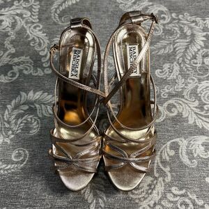 Badgley Mischka Metallic Strappy Heels
